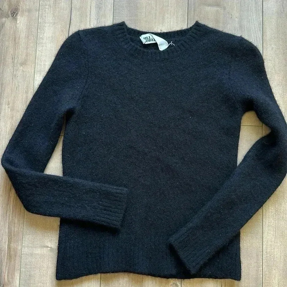 $345 Jill Roberts Classic Crewneck 100% Cashmere Black Sweater Sz XS - Picture 2 of 5